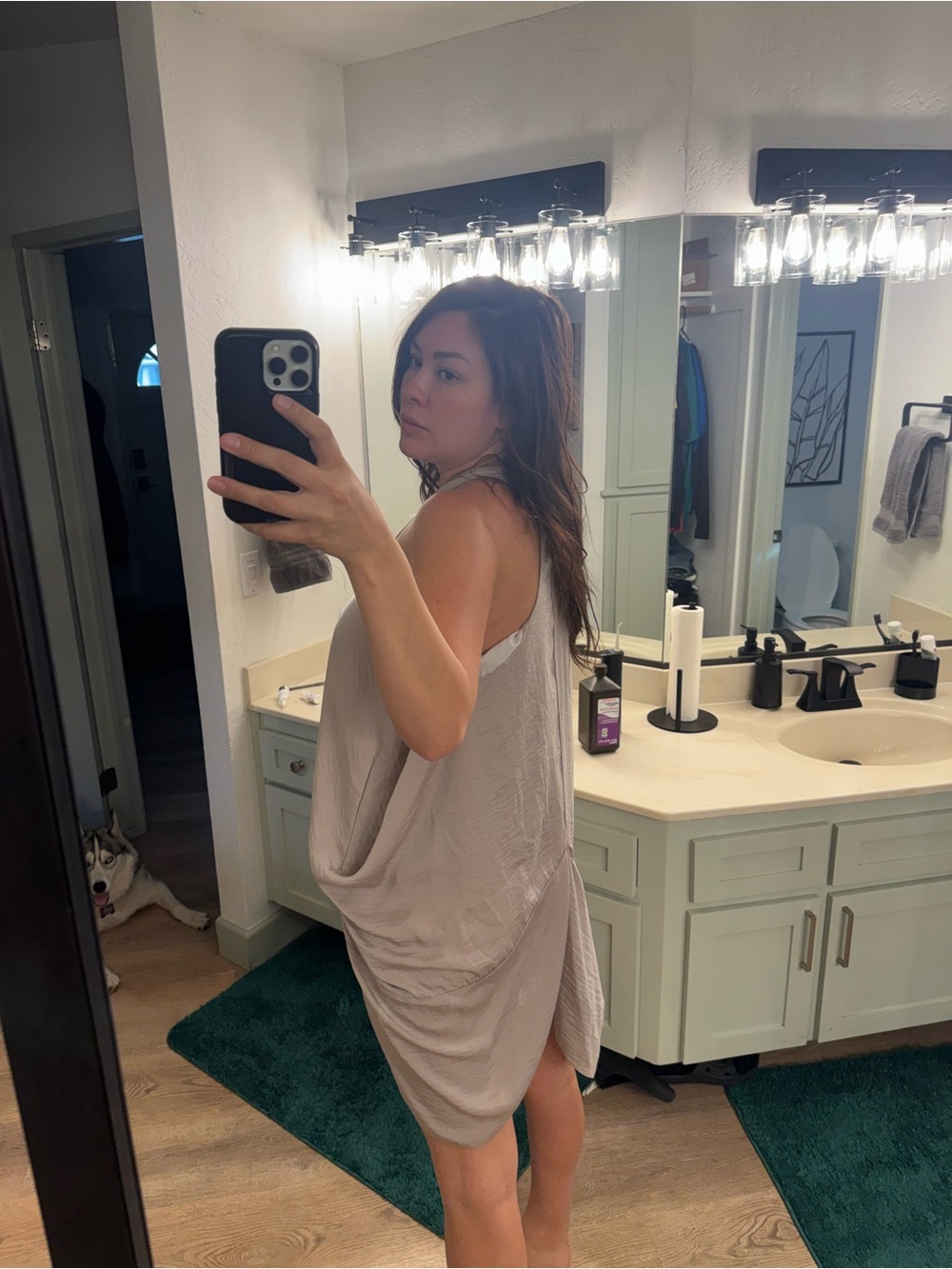 Acne washed light taupe sleeveless tank